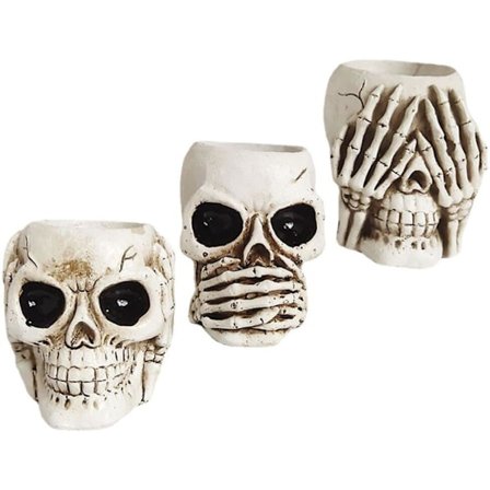 Hagearbeid Blomsterpotter 3 Stykker Hodeskalleformet Blomsterpotter Hjem Hodeskalle Ornament