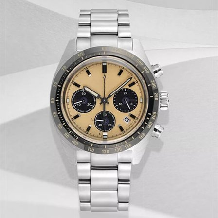 Seiko-kello, ruostumattomasta teräksestä valmistettu ranneke, monitoiminen kuuden osoittimen kronografikvartsi - keltainen