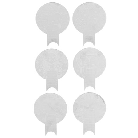 6 st Nail Art Stämplingsplattor Söta Cartoon Mönster Runda DIY Dekoration Nail Stamper Kit