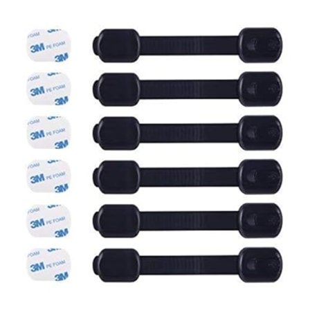 (Svart, 6) Barnsäkra säkerhetslås - Baby Proof Skåplås