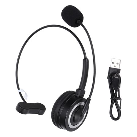 Trådlöst Telefonheadset Ensidigt Hörlurar för Kontor Företag Kundtjänst Svart