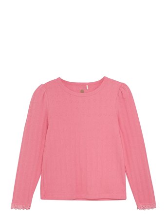 En Fant T-Shirt Ls Pointelle - Pink - 110