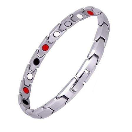 Bantningsarmband Lymfdränage Magnetisk Terapeutisk Silver