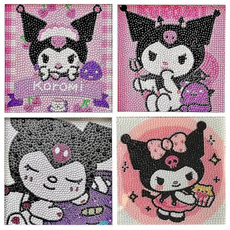 4kpl/setti Kuromi DIY Timanttimaalaussarjat Lapsille Aikuisille Aloittelijoille Lahjat Kodin Sisustus