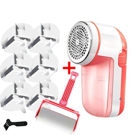 Oppladbar nuppefjerner - med 6 ekstra blader og klesrulle (oransje)