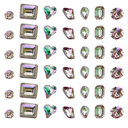 70 stycken Multi Shapes Glas Flatback Kristall Rhinestones för Nail Art Craft, Flatback Rhinestone 3D-dekorationer Platt Rygg Crystal Stones Gems Set