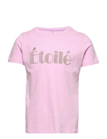 Kogjenka Reg S/S Emb Top Box Jrs Pink Kids Only