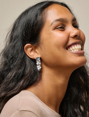 Enamel Copenhagen Earrings, Sahara - Silver - ONE SIZE