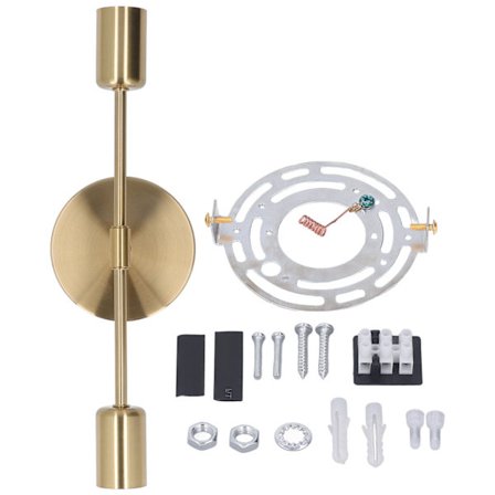 Vintage Dobbel Vegglampe E27 E26 Rustsikker Pæreholder Gull for Stue Bad 85-265V