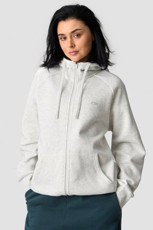 Everyday Zip Hoodie Wmn White Melange