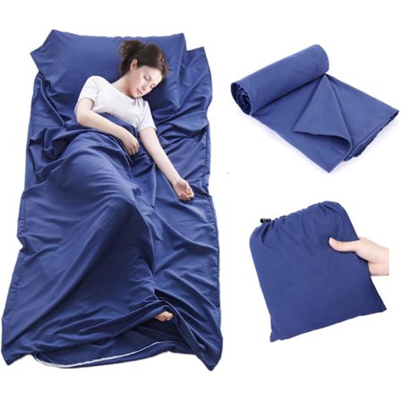 Lakan Reselakan Sovsäckslakan, 75 x 210 cm Portabelt Polyester Sovsäckslakan för Resor Vandrarhem, Marinblå