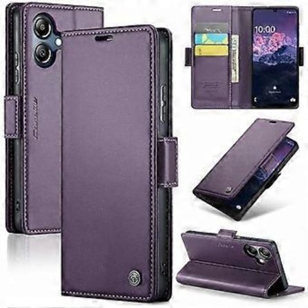 For Samsung Galaxy A06 Deksel CASEME 023 Serie RFID-blokkerende Glanset Stativ Telefondeksel (Stil F)