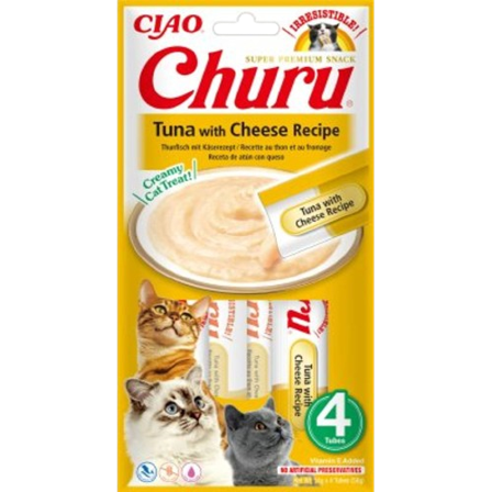 Churu - Cat Creamy Treat Tuna with Cheese 4 x 14 g - Katt - Kattegodteri & kattegress - Belønningsgodbiter katt - ZOO.no