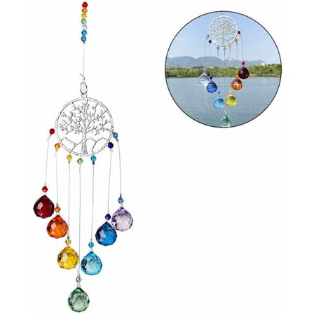 Fargerik krystall solfanger hengende solfanger lysekrone prisme lysekrone hengende dekorasjon hjemmedekor, solrik