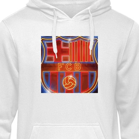 Barn-Hoodie | Blød Hættetrøje til Børn FC Barcelona hvid
