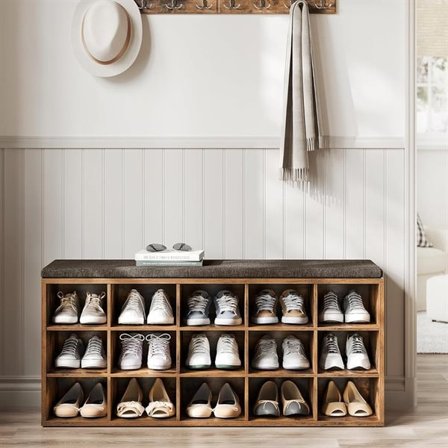 Kenkäpenkki 15 lokerolla – Rustiikinruskea