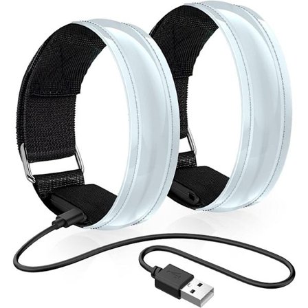 Løbelys 2 stk. løbebånd gåarmbånd sportsarmbånd genopladeligt LED-armbånd LED reflekterende løbelys til løb og cykling