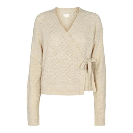 Nümph NuAlberta Wrap Knit, Cloud Dancer, Strik fra Nümph inbo, Dame Striktrøjer