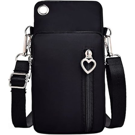Lille Crossbody Taske til Kvinder, Mobiltelefon Taske til Kvinder med Justerbar Skulderrem, med Hovedtelefonstik, Mobiltelefonpung Crossbody, med De 