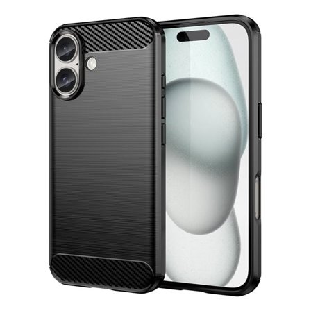Carbon Case til iPhone 16 Plus Silikone-etui - Sort