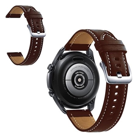 22mm Universal genuine leather watch band - Coffee