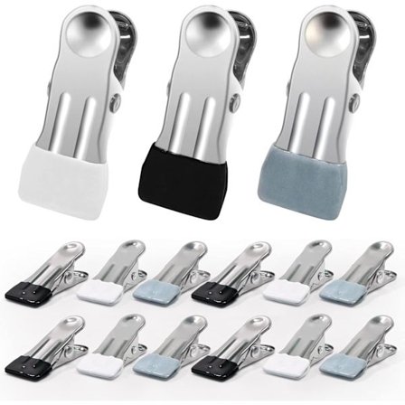 Klädnypor i kraftig metall - 30 st klädnypor i metall för tvättklämmor Använd med tvättlina (svart grå vit)