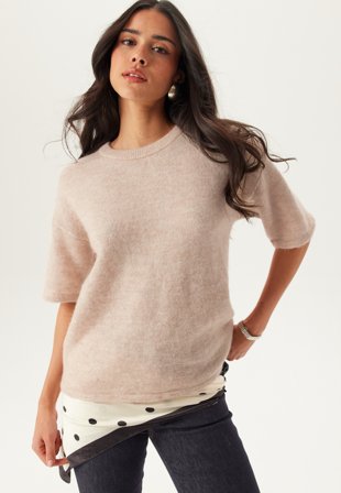 SELECTED - Slflulu 2/4 KNIT O-NECK KNIT O - Birch Detail:Melange - Kläder - - Bubbleroom