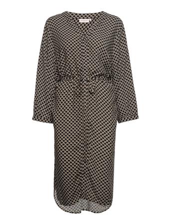 Caranita Denizia 3/4 Shirt Blk Dress Aop Patterned ONLY Carmakoma