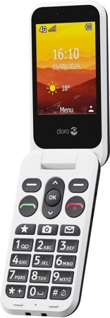Doro Leva L30 4G stort tangentbord, vikbar mobiltelefon, grafit/vit