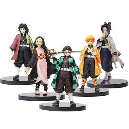 5-pakning Demon Slayer Figurer, 6,3 tommer Demon Slayer Actionfigur PVC Leker Kochou Shinobur Animefigur Zenitsu Tanjiro N