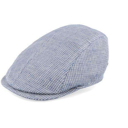 MJM Hats - Blauw flatcap Cap - Daffy 3 Organic Hemp/Linen Blue Flat Cap @ Hatstore