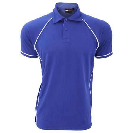 Finden & Hales Herr Piped Performance Sports Polo Shirt M Royal Royal/White M