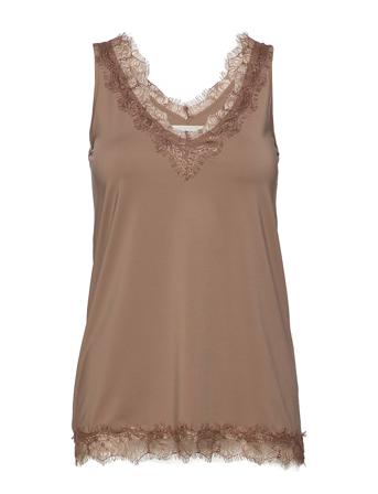 Top T-shirts & Tops Sleeveless Ruskea Rosemunde