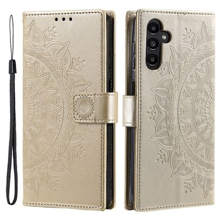 SKALO Samsung S25 FE Mandala Lompakkokotelo - Kulta