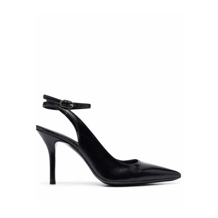 By Far, Alena Heels Czarny Gloss Grained Leather Czarny, Kobieta, Rozmiar: 39 EU