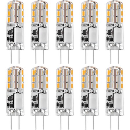 10x G4 LED-lampor 12V AC/DC Varmvitt 3000K 2W, Ej dimbar lampa - Perfekt