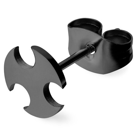 Brinco em Aço Preto com Cruz Gótica para homens - Brincos regulares