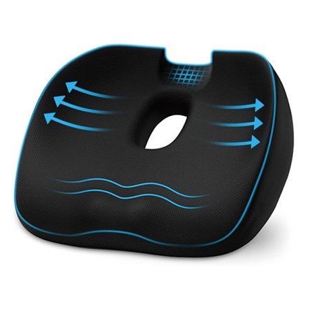 Ortopædisk sædehynde, ergonomisk hæmoride sædehynde med huller og U-formet design, komfortabel sædehynde, haleben pude