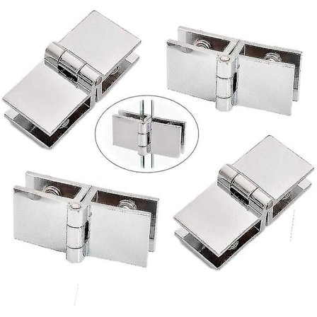 4 stk 180stainless Steel Glass Dør Hengsler, Glass Dør Pivot Hengsler, Justerbar Dusj Glass Dør Klemme, Hengsel Adaptive, 5-8mm Glass For Bad Showe