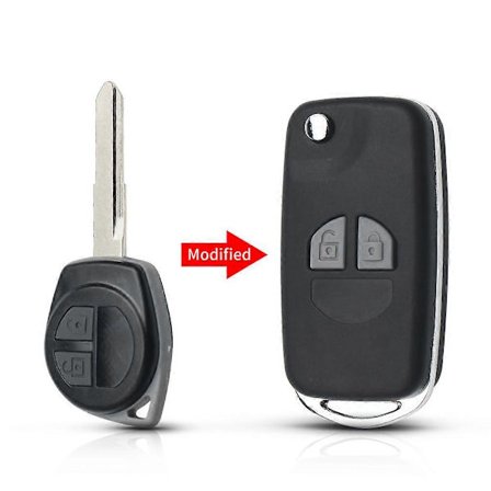 Kompatibel med Suzuki Swift SX4 Alto Vitara Ignis Grand Splash Liana Aerio Grage Agila 2 knapper Modificeret Flip Nøgle Etui Skal