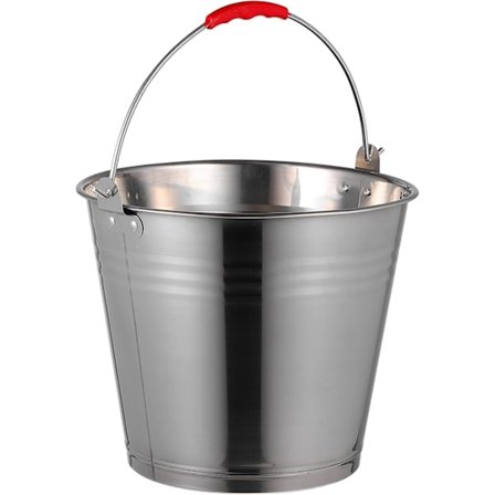 Metallbøtte - Vannbøtte, Hage, Flerbruks - Rustfritt stål - 8 liter