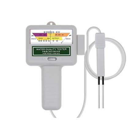 Vandkvalitetstester, bærbar digital monitor, PH-vandkvalitetstester, der analyserer klorsætning til pooltest (hvid)