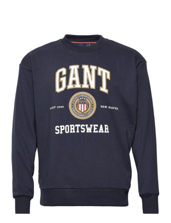 D1. Gant Crest Shield Cneck Sweat Svetari Collegepaita Sininen GANT