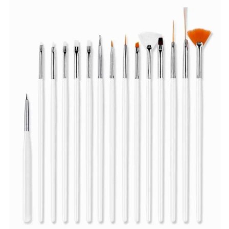 15-pak Neglebørster - Nail art - Nail art