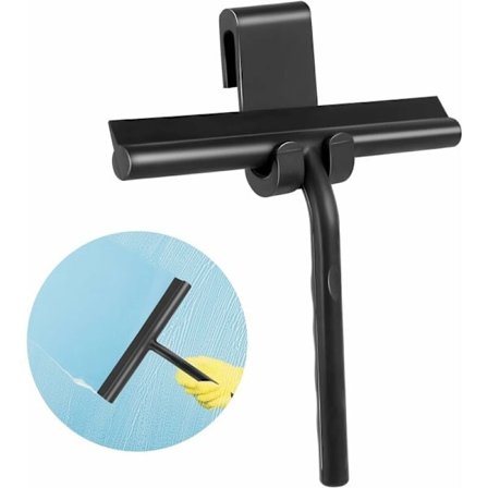 Bruseskraber Sort, Bruseskraber Silikonebånd Holder Badeværelsesvisker Bruseafvisker Vinduesvisker Silikone til badeværelse Fliser Rengøring af glas