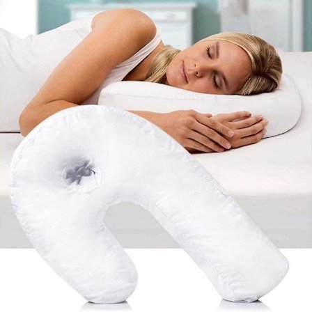 Side Sleeper Anti-snoring Pute Myk U-formet Pute Reise Hode Støtte Nakkestøtte Korriger Ryggrad Side Pute Hvit Nod9