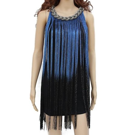 Dame O-hals Paillet Frynse Flapper Dansekjole Latin Salsa Ballroom Kostume Gatsby Cocktailkjole