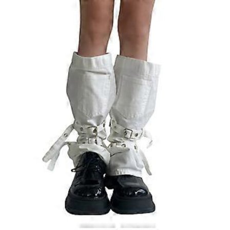 Harajuku-tyyliset levenevät säärystimet, pitkät sukat naisille, punk-tyyliset säädettävät solkiremmi-säärystimet, saappaiden suojukset katumuotiin