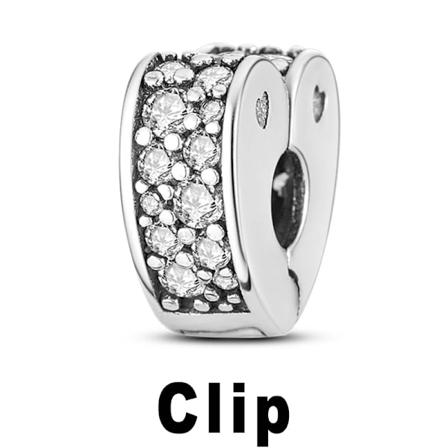 925 Sterling Hopea Clip-riipukset Turvaketju Riipus Silikonitulppa Helmi Sopii Korujen Tekoon Pandoran Rannekkeille T Diy PTC514