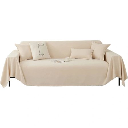 /EA/ 180 x 230 cm Beige Multifunktionell Stor Sofföverkast, 2-sits S